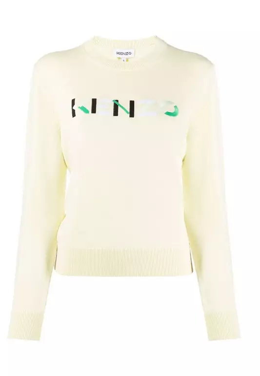 Logo Embroidered Sweater in Vanilla