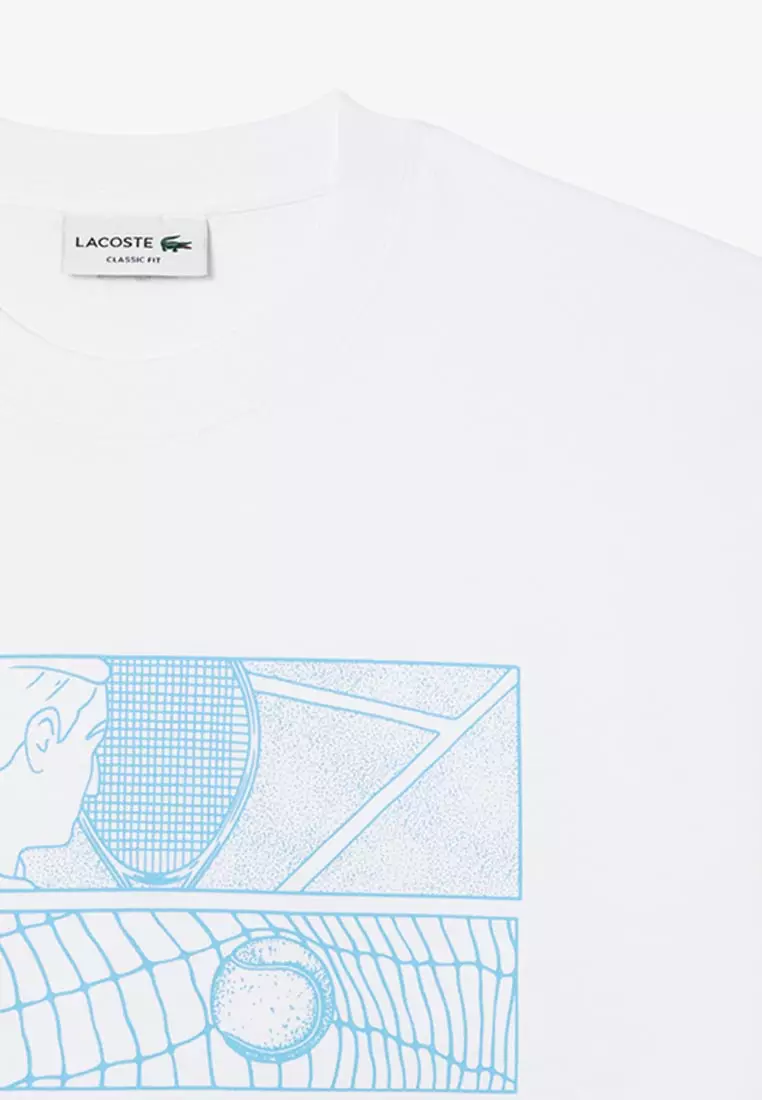 Men's Tennis Court Print Cotton T-shirt