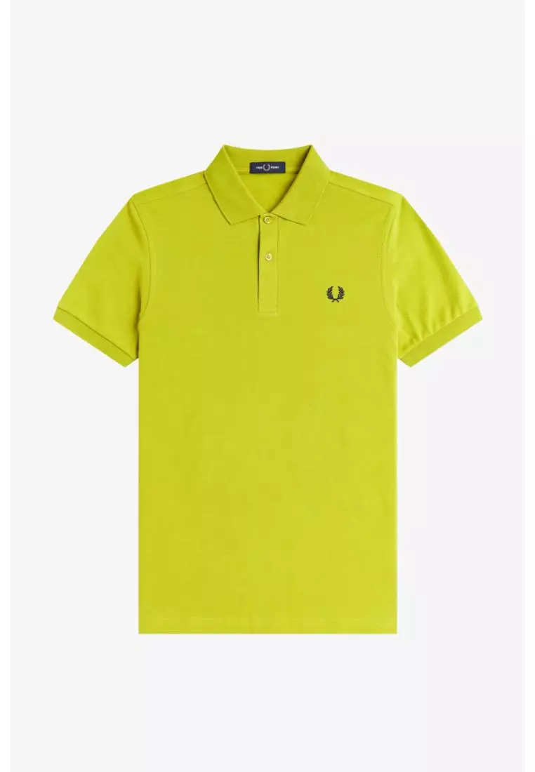 Fred Perry M6000 The Fred Perry Shirt (Tennis Ball Yellow / Ecru / French Navy)