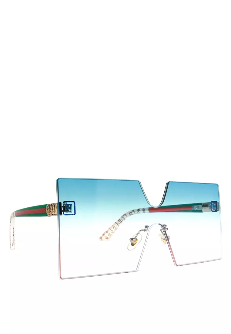 Oversized Ombre Tinted Sunglasses In Light Blue