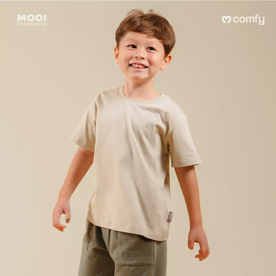 Mooi Kaos Anak Unisex Comfy T-Shirt Basic Kids - Dark Grey