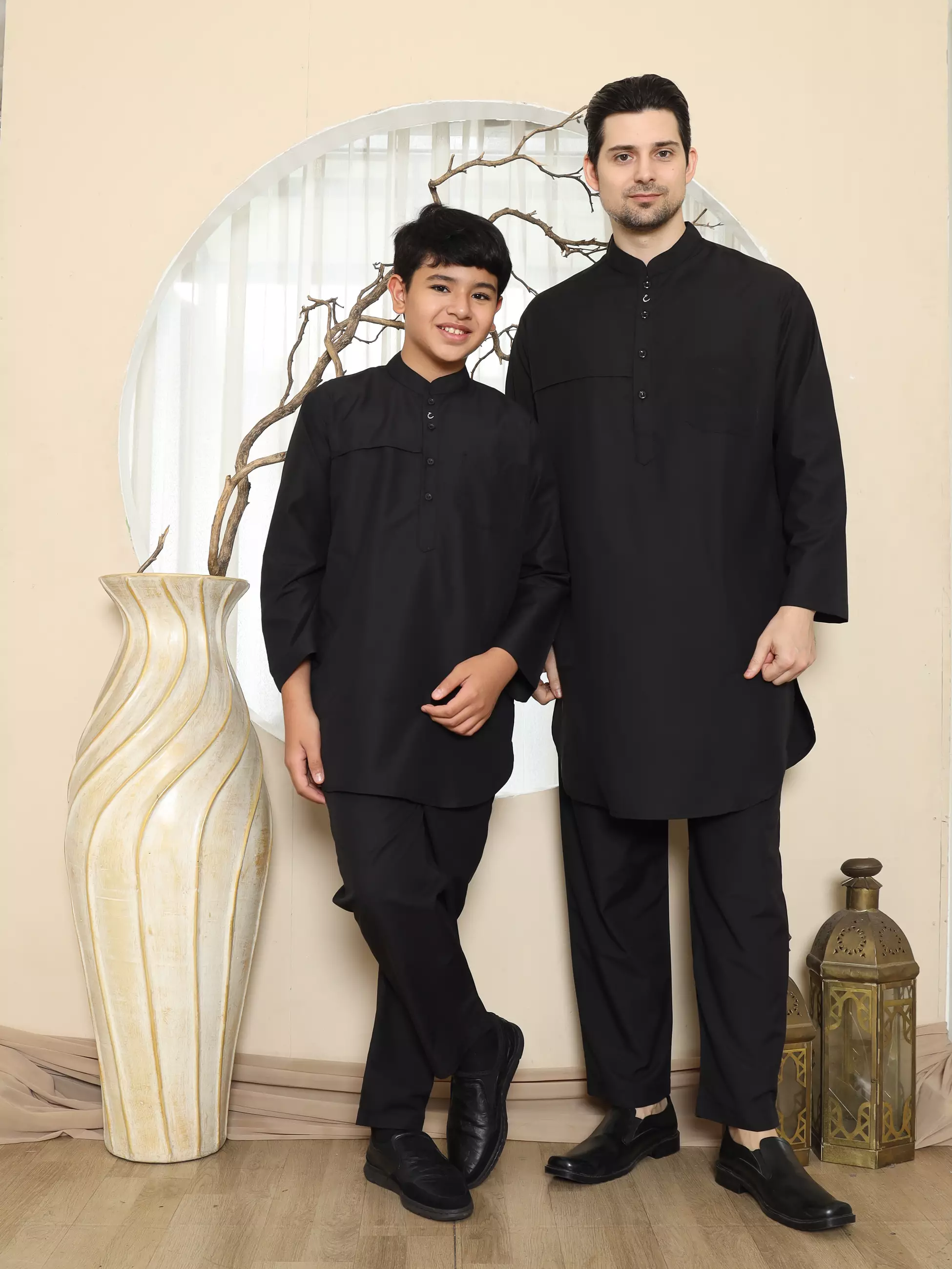 Setelan Baju Koko Pakistan Kurta Couple Anak PKA 10 Black