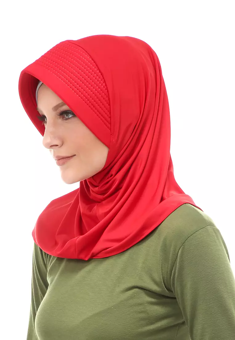 Layla Hijab Sport Instan Wanita Muslimah Relaxed Fit - Red