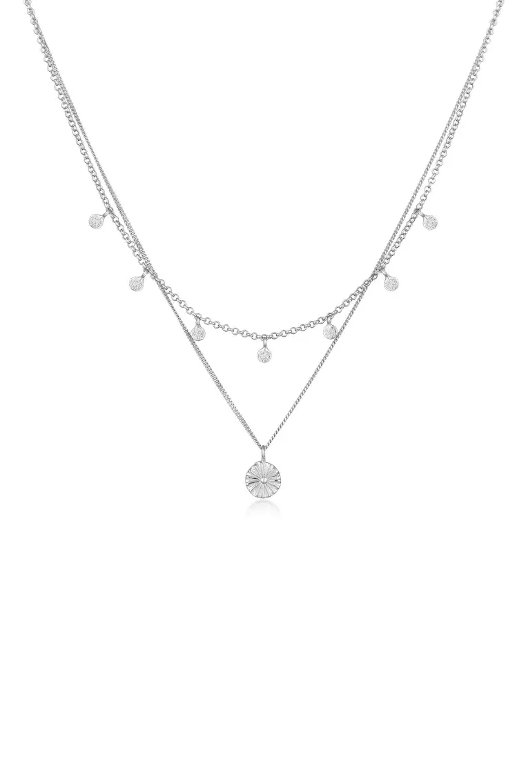 Kalung Perhiasan Perak 925 Wanita Layer Sun