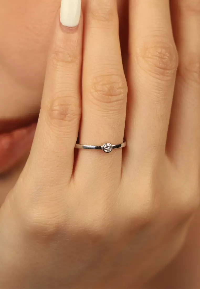 Solo Diamond Ring 14k White Gold