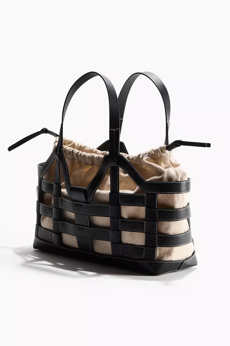 Large drawstring-detail tote bag