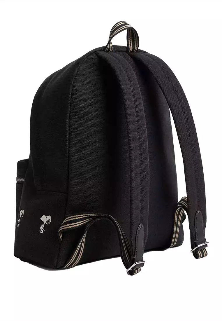 Coach X Peanuts Snoopy Cargo Backpack Black Multi CBF69