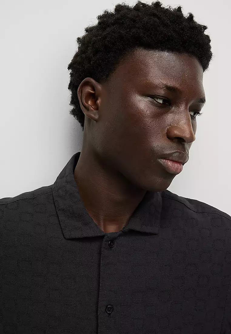 Easy Iron Pure Cotton Textured Shirt