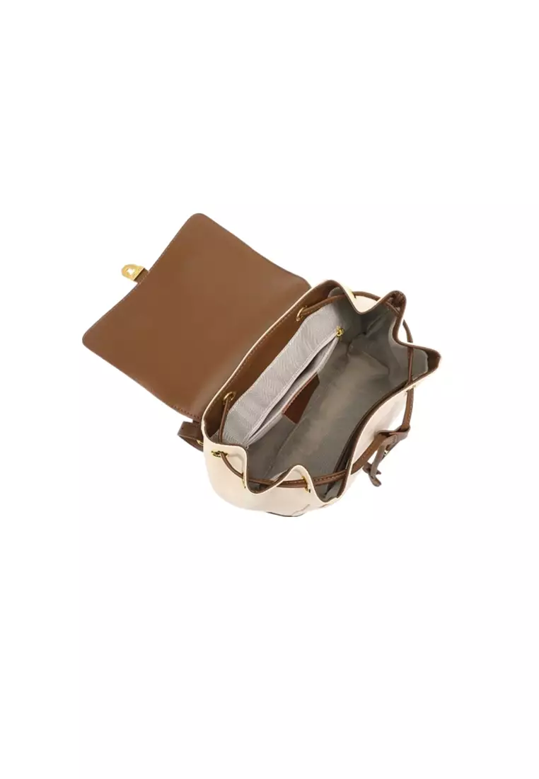 Women's Drawstring Cowhide Leather Backpacks