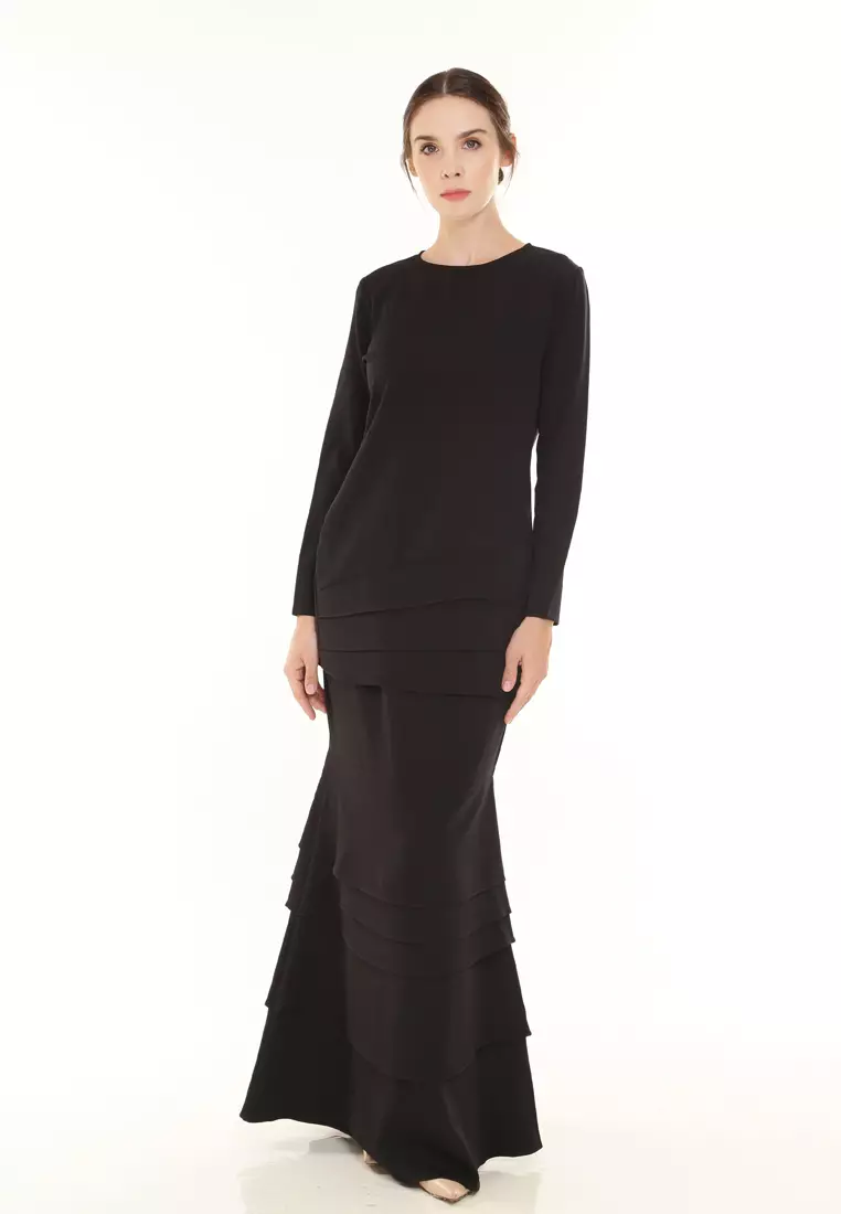 Isabella Multi Layer Kurung Modern in Black