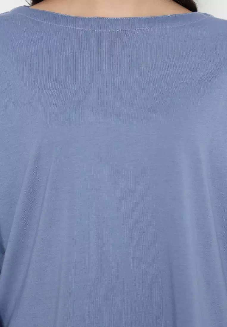 Matsuda Kaos Oversize Polos Wanita Lengan Panjang T Shirt Olive