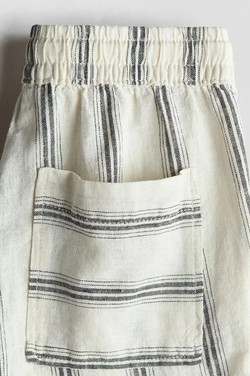 Linen-blend drawstring shorts