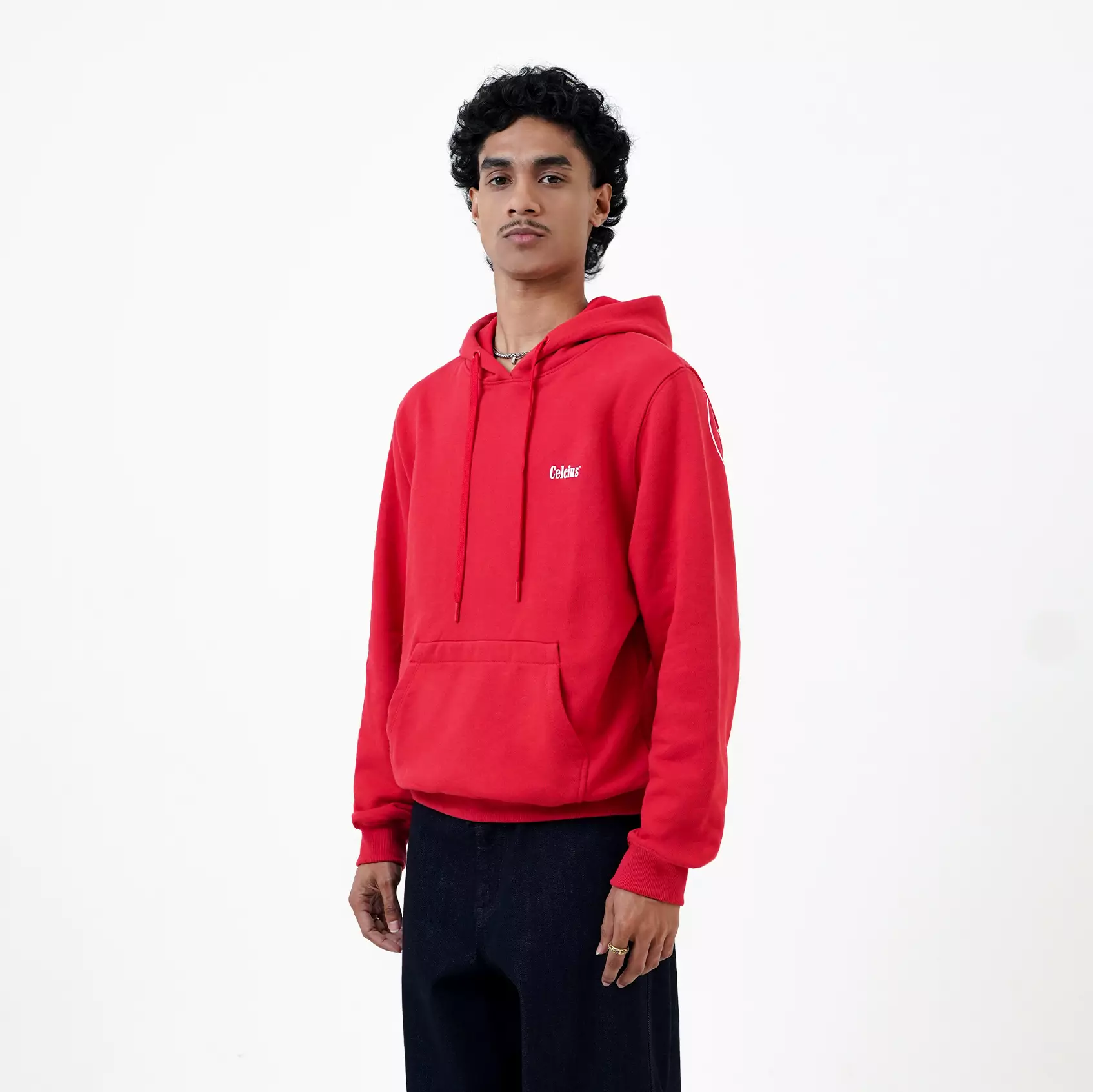 CELCIUS Outlined Logo Back Print Hoodie LIN001761C Merah