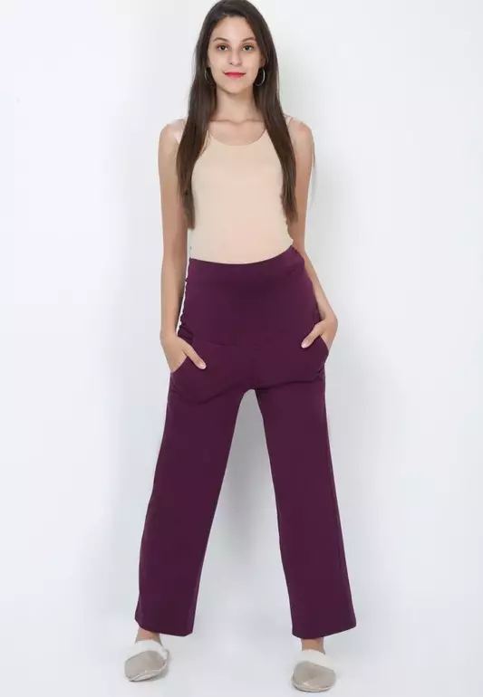 Comfy Maternity Regular Pants - Grape