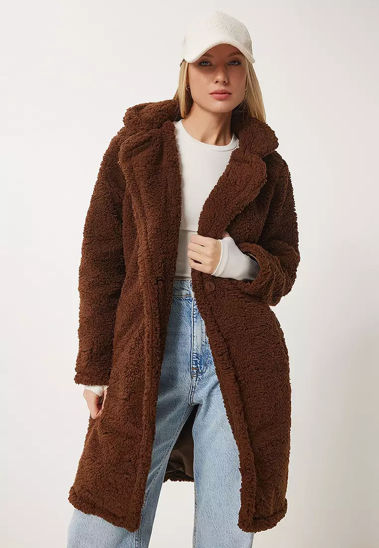Lapel Plush Coat Firm