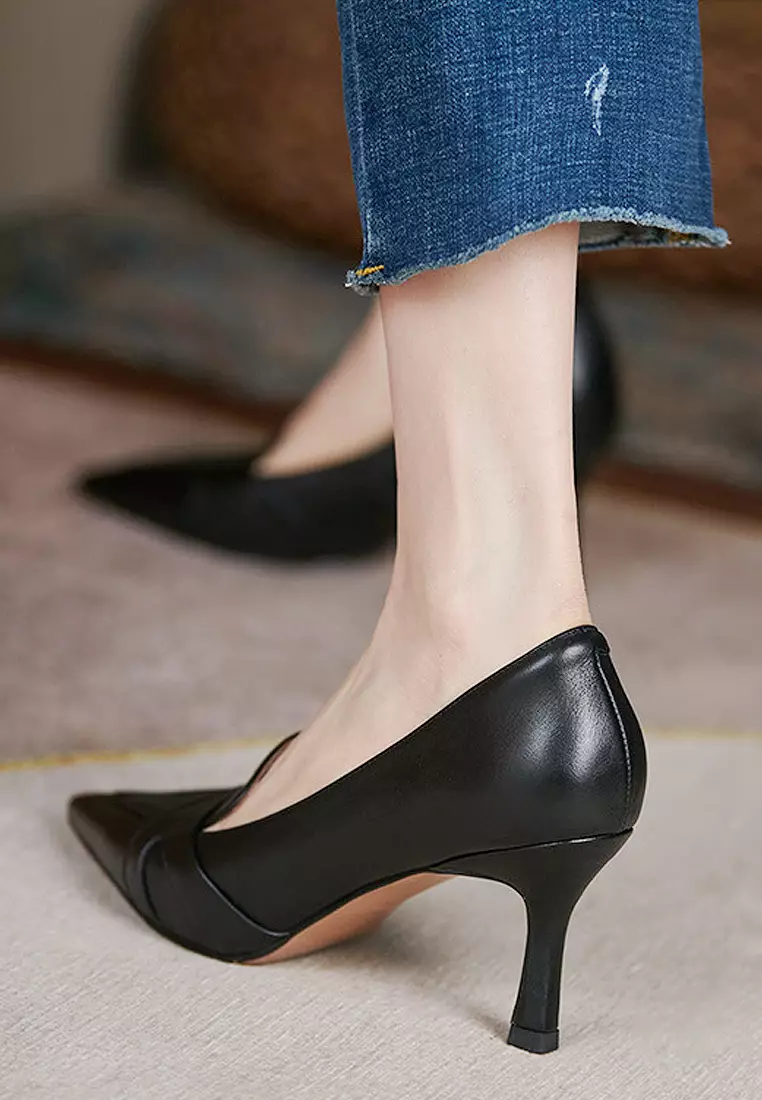 Buy Twenty Eight Shoes VANSA Fashion Pointed Toe Leather High