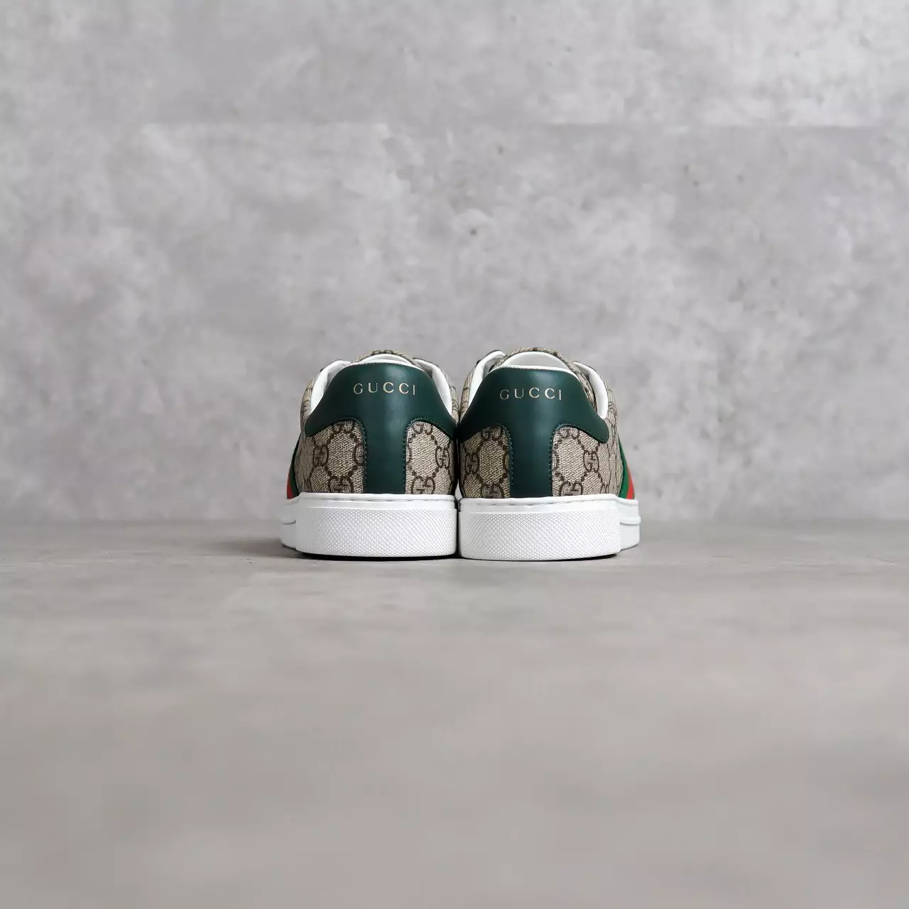 Sepatu GUCCI ACE GG MONOGRAM BEIGE SNEAKER 100% ORIGINAL