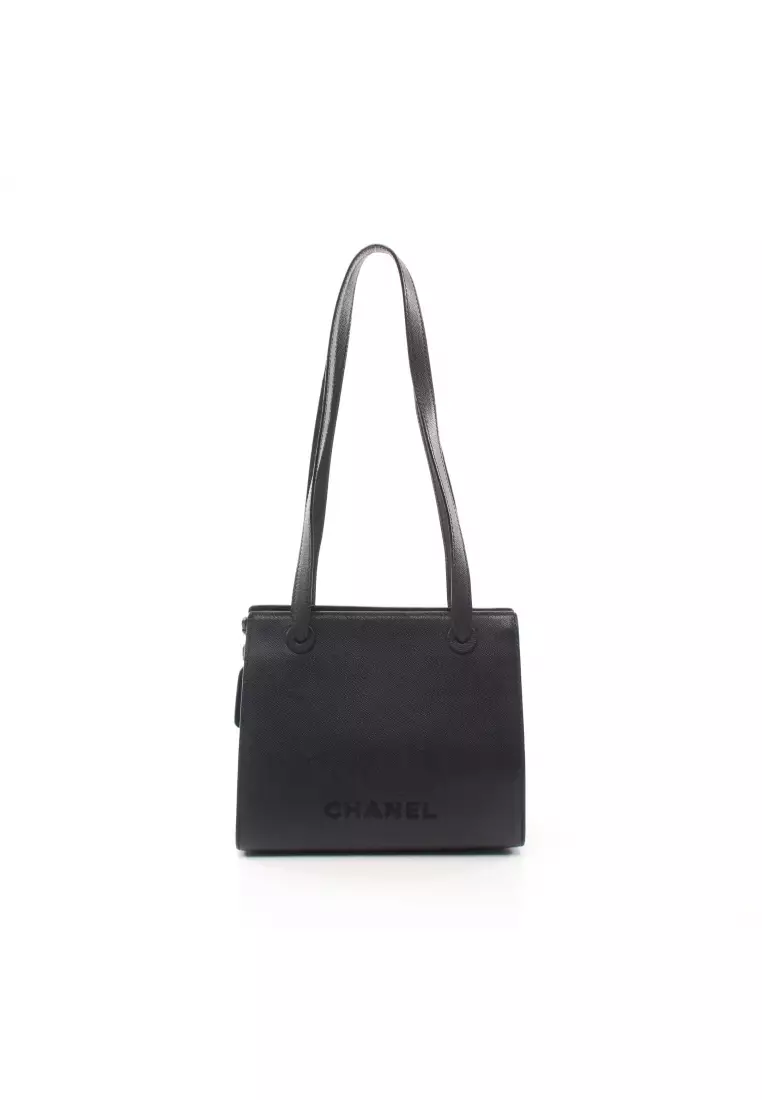 Buy Chanel Preloved CHANEL Shoulder bag tote bag Caviar skin Navy gold