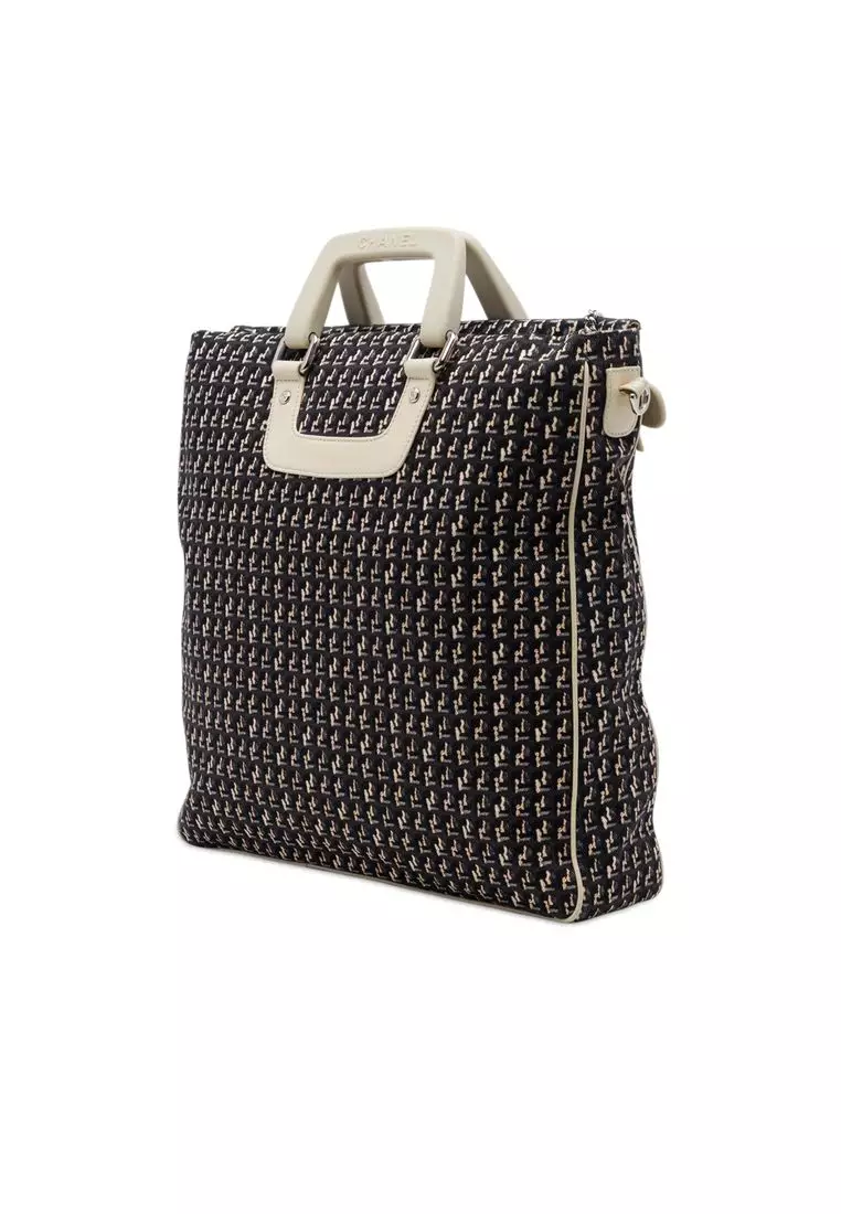 Pre-Loved Chanel Cc Canvas Clover Vertical Tote