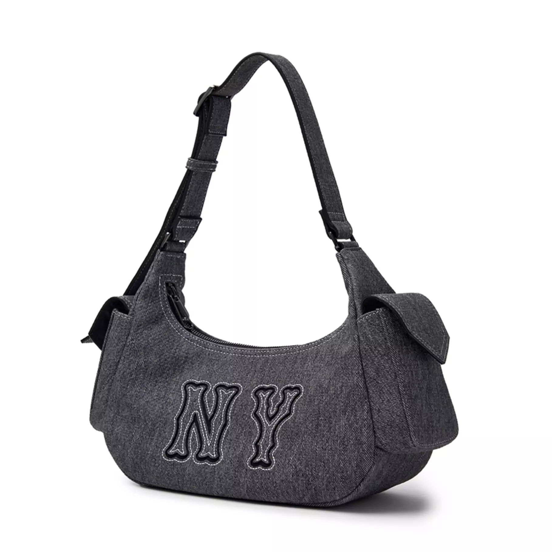 BASIC MEGA LOGO POCKET DENIM HOBO BAG NEW YORK YANKEES