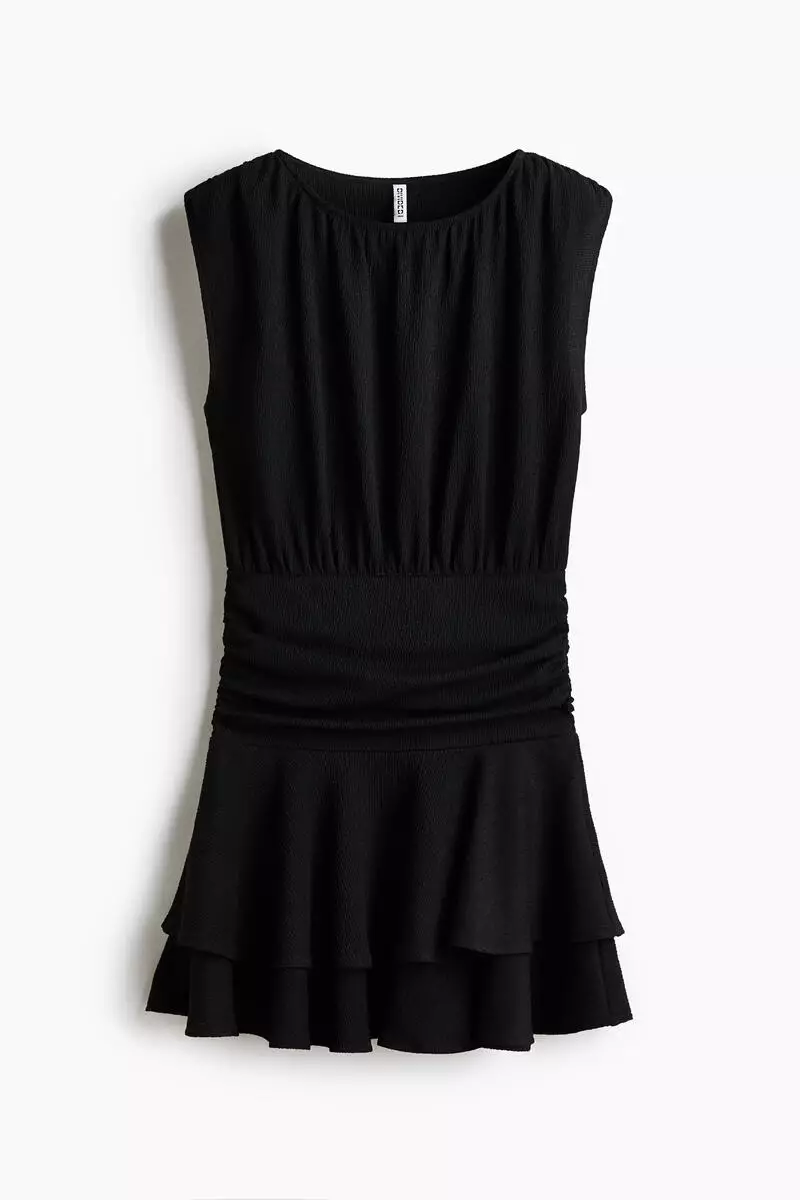 Crinkled tiered dress