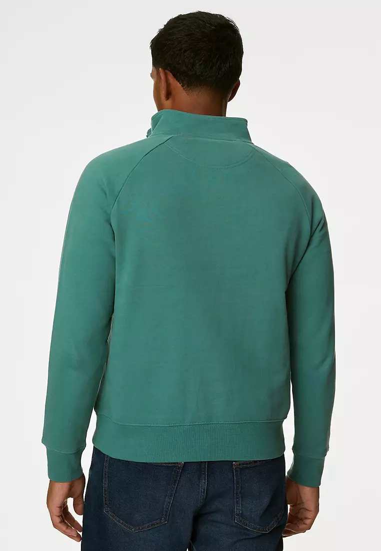 Pure Cotton Half Zip Sweatshirt