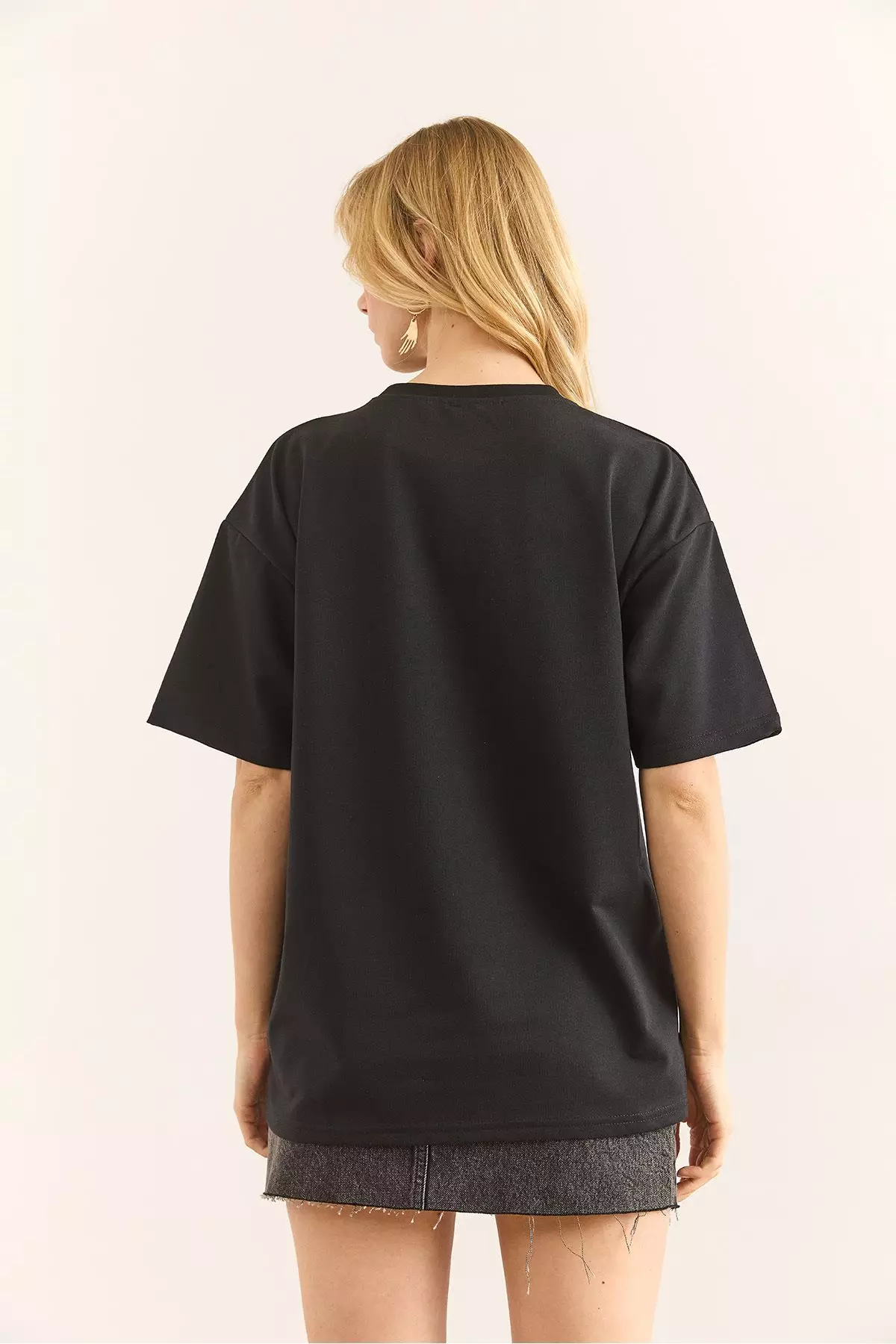 Leopard Bow Detailed Boyfriend 2 Thread T-Shirt