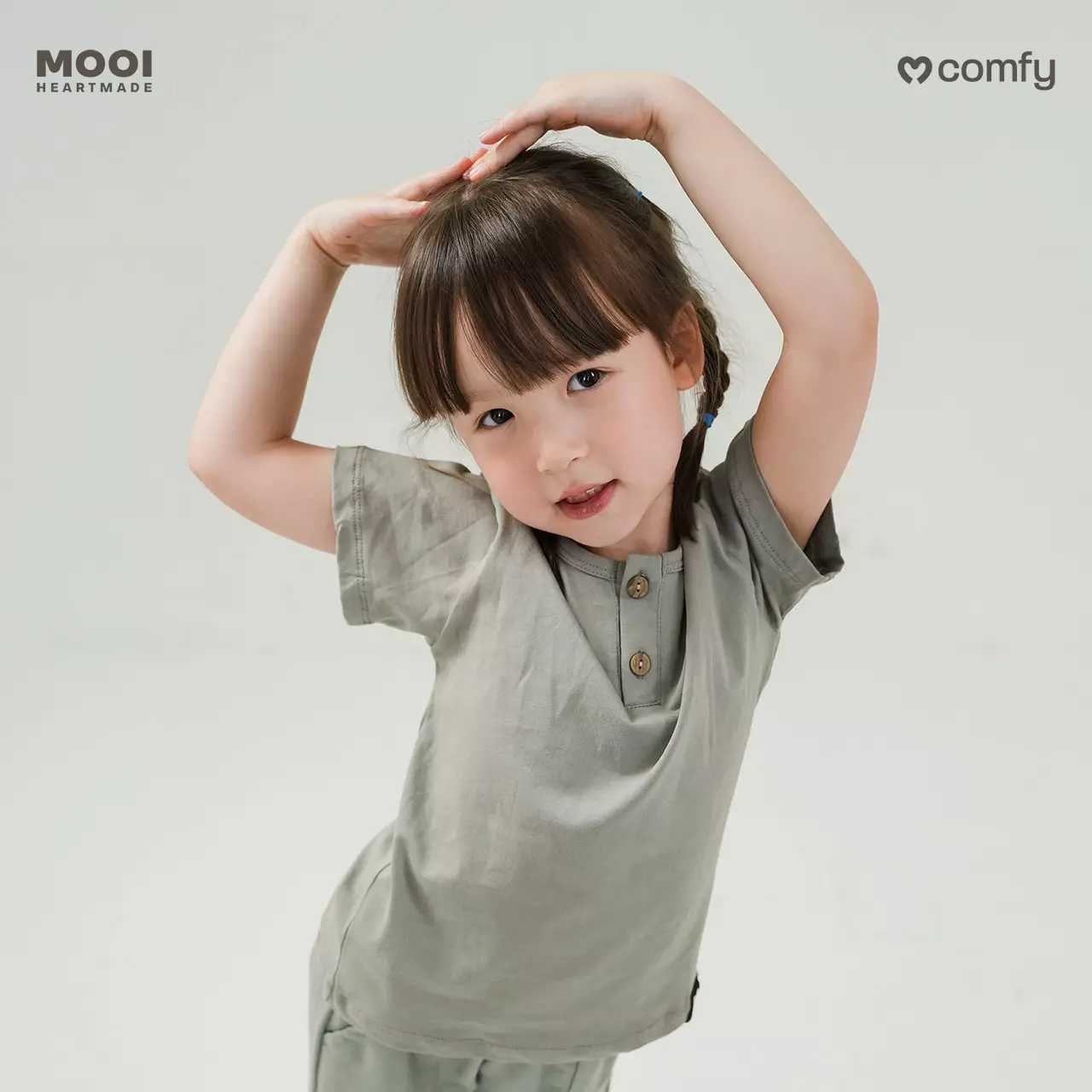 Mooi Kaos Anak Laki-Laki Comfy Button Tshirt - White