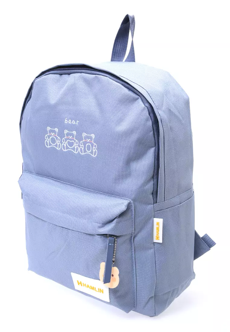 Afra Tas Ransel Wanita Desain Simple Backpack Motif Bear Material Nylon ORIGINAL - Tosca