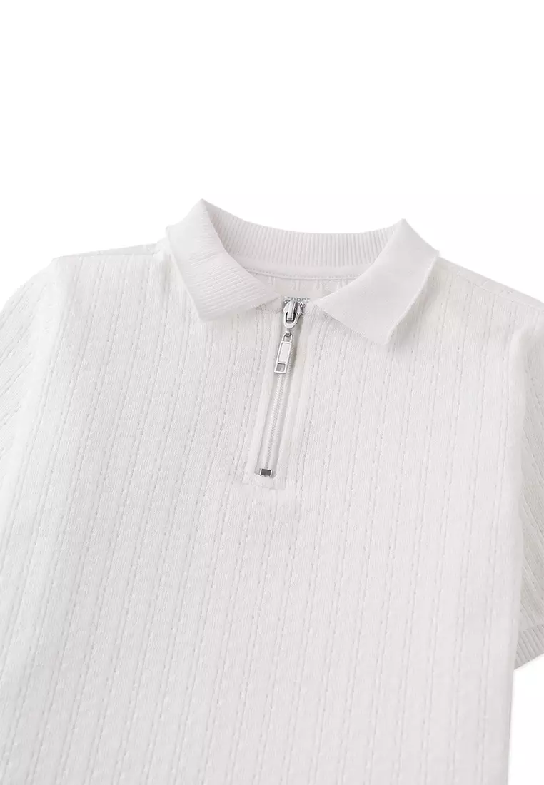 Diether Zipped Cable Jersey Polo Shirt