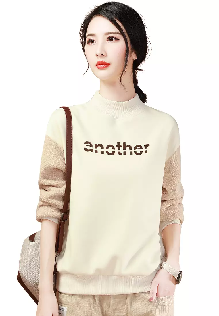 Buy A-IN GIRLS Fashion Stitching Plus Velvet Sweater Online