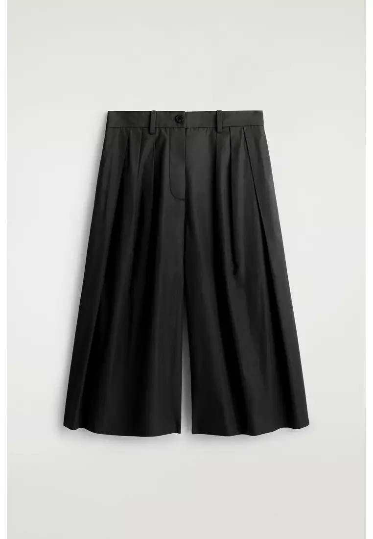 PLEATED COTTON CULOTTES