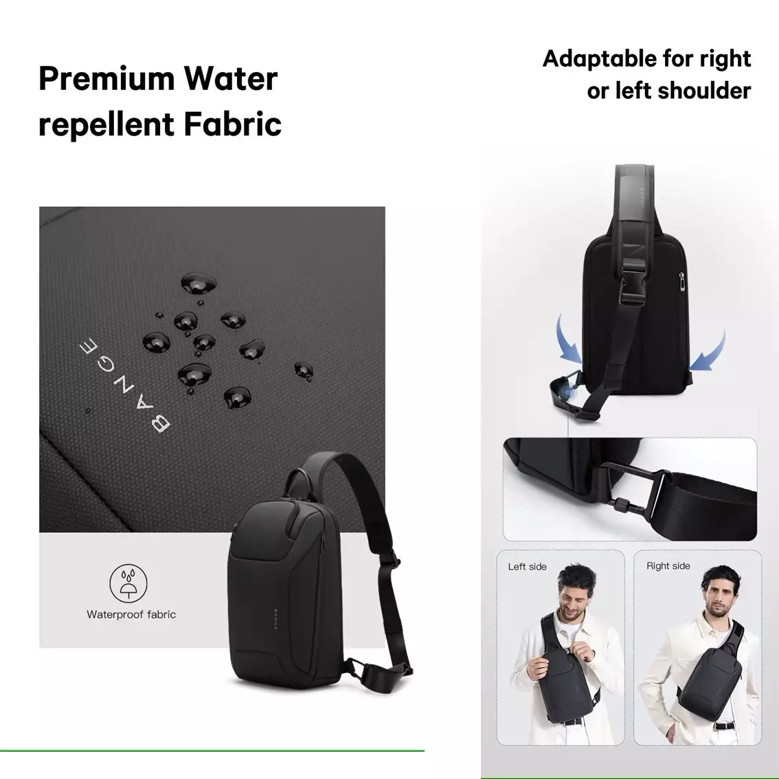 Bange BG8031 Tas Selempang Pria Sling Bag Pria crossbody bag- BLUE