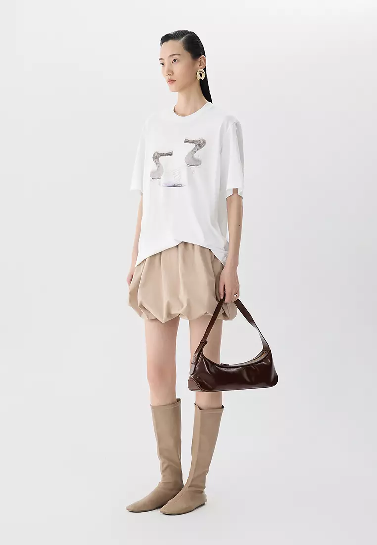 100% Cotton Graphic Print Loose Short-Sleeve T-Shirt