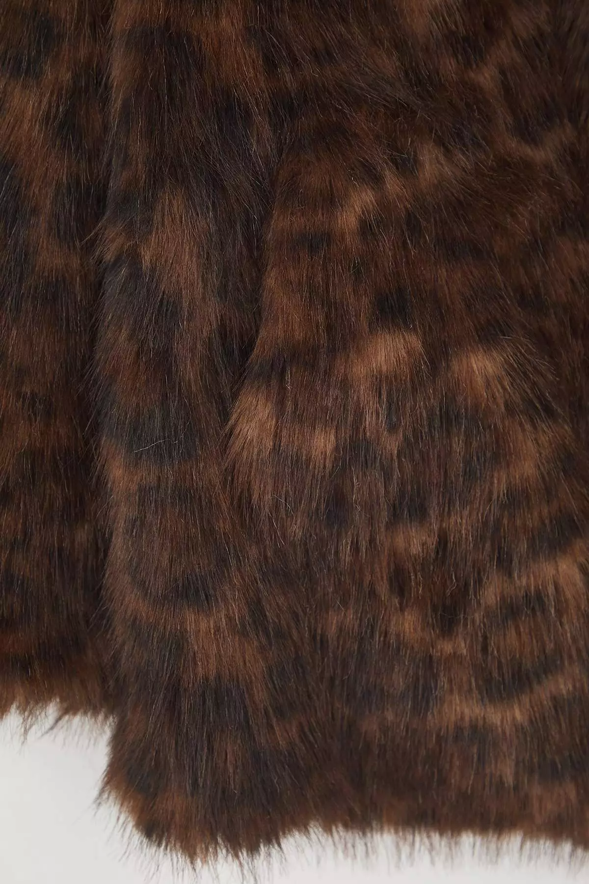 Multicolored Leopard Print Oversize Fit Fur Coat