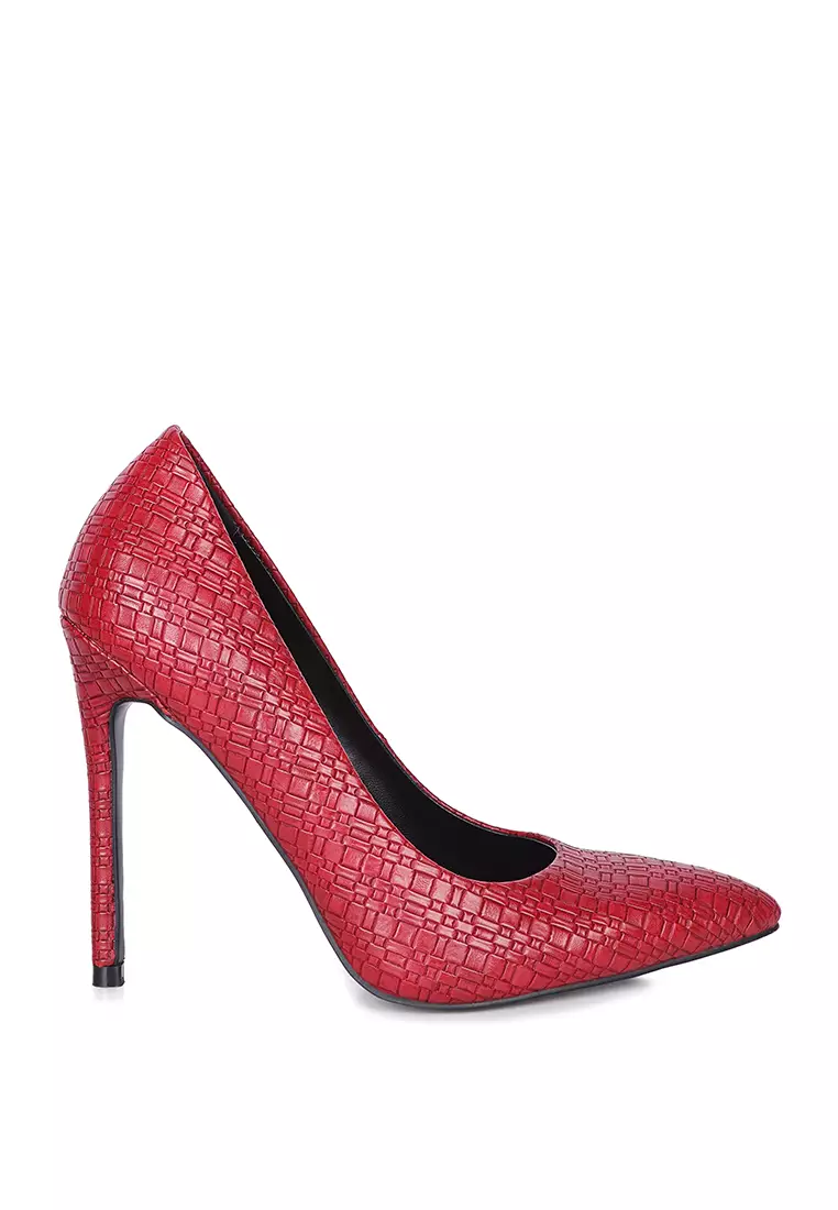 High Heel Pointed Toe Pumps in Red