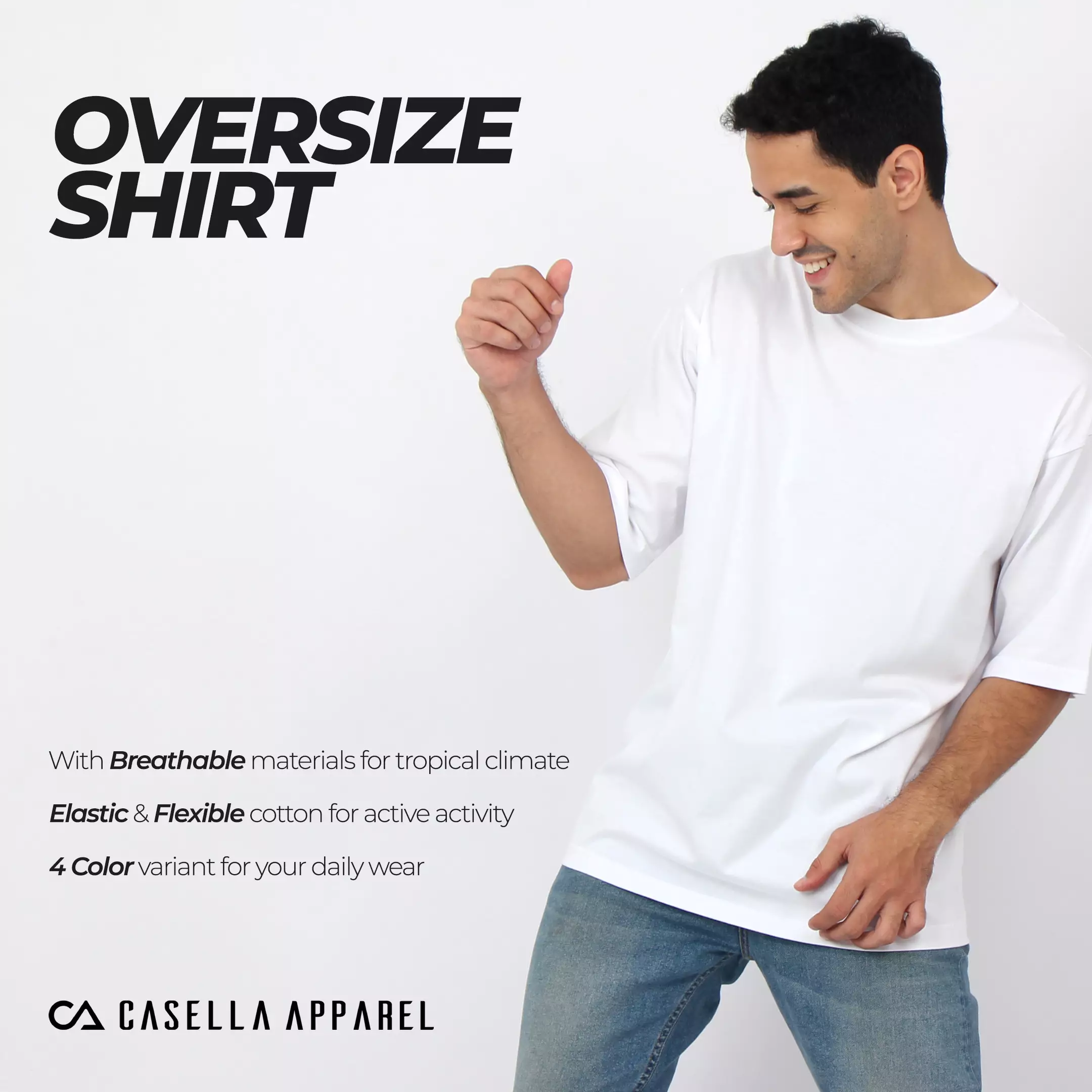 Simple Perfect Kaos Polos Oversize Cotton Lengan Pendek | Kaos Unisex Kaos Oversize Pria Basic White