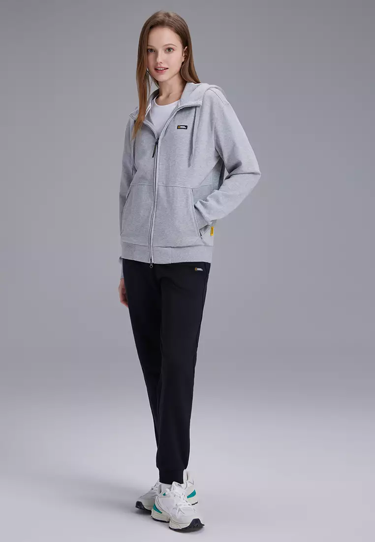 パーカー・フーディ NATIONAL GEOGRAPHIC N243UFT910 Pintail Training Hood Zip-up Sleeve Pocket Hooded Zip Up Training Jacket - M/GREY