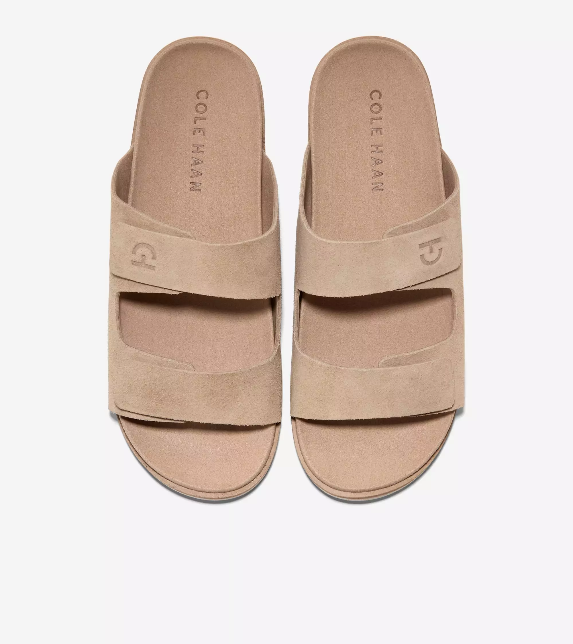 Cole Haan Men Modern Classics Double-Strap Molded Foot - Sepatu Pria (Beige)