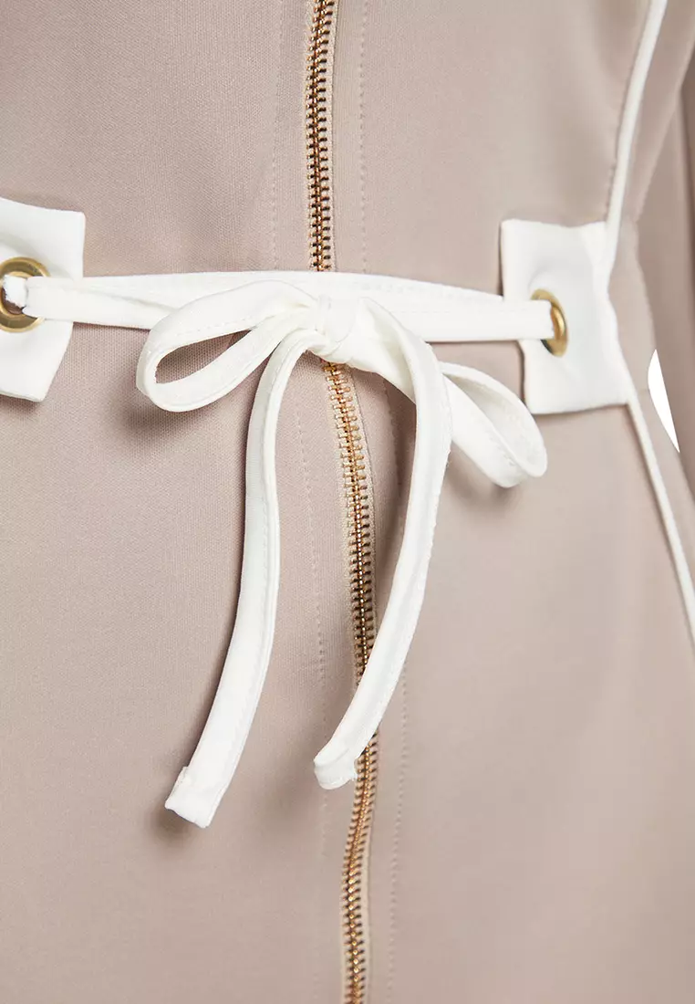 Piping Knitted Scuba Top and Bottom Set