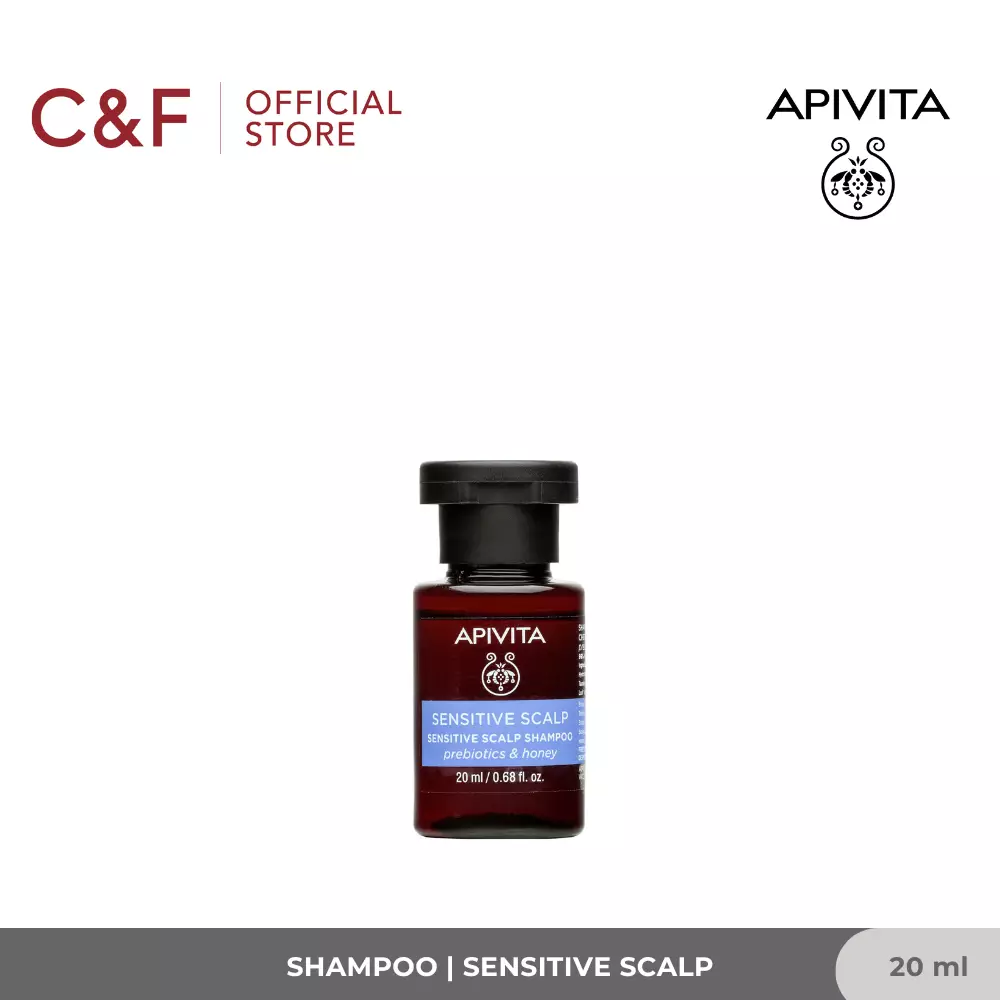 GF Apivita Sensitive Scalp Shampoo 20 ml | Sampo Natural Non SLS untuk Kulit Kelapa Sensitif Menenangkan Lembut Mengurangi Rasa Gatal