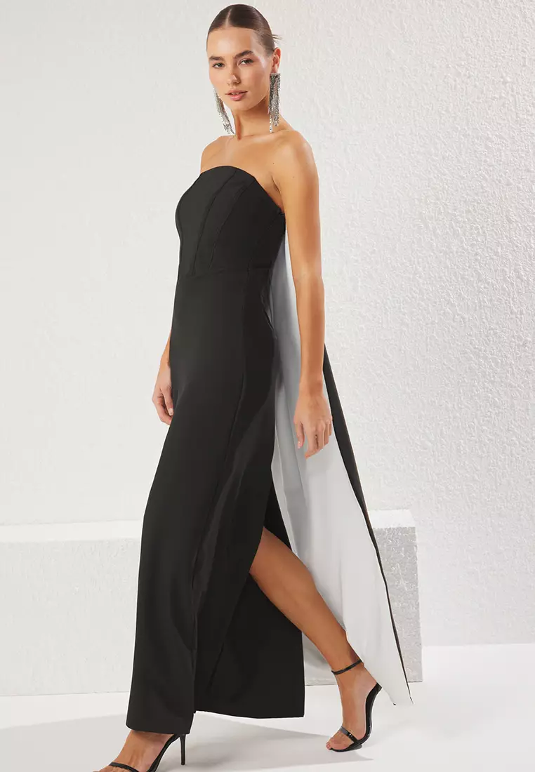black or white graduation dress Zapaka Women Black And White Satin One Shoulder Short Graduation Dress A  Line Litter Black Dress – Zapaka CA