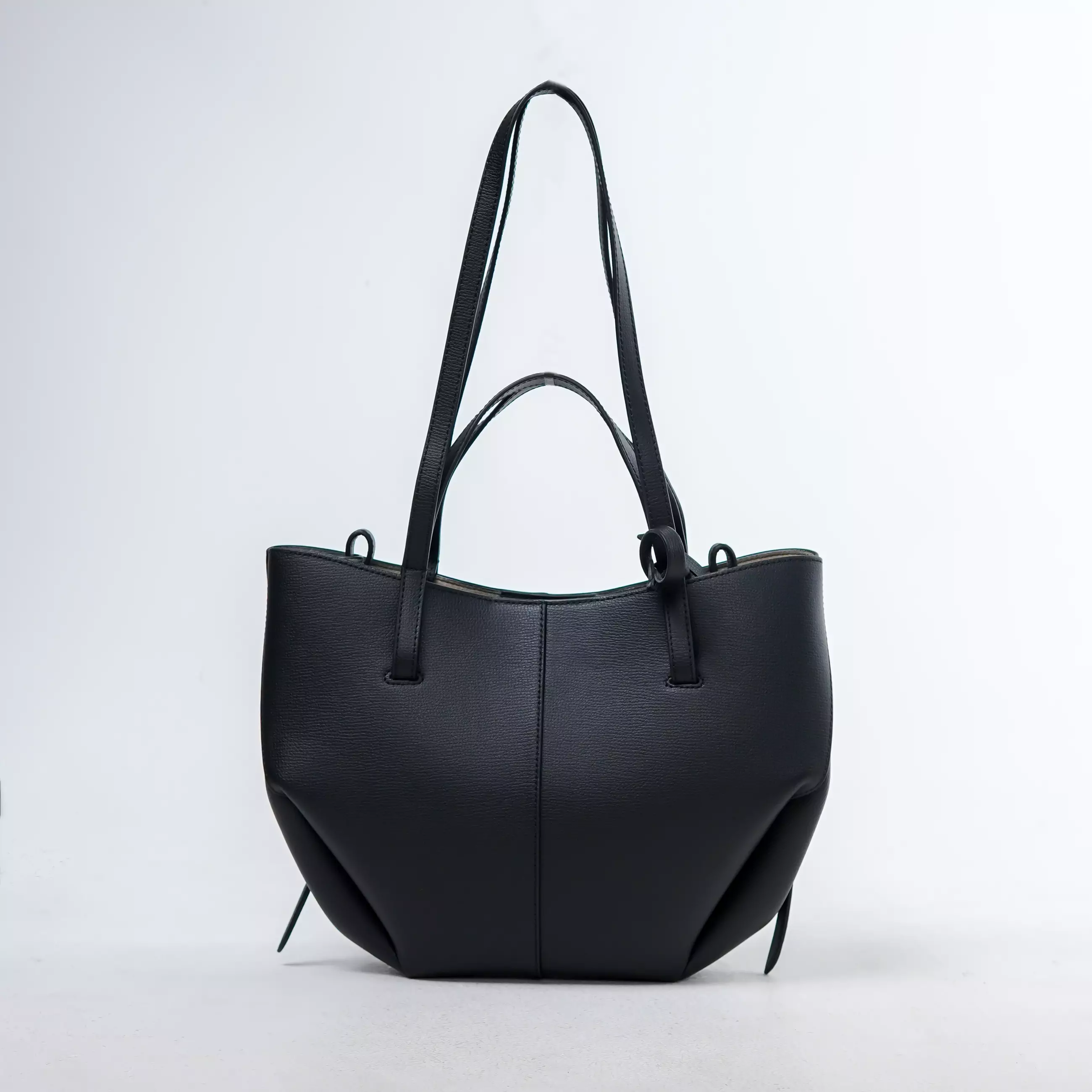 Tas POLENE CYME BLACK TOTE BAG WITH POUCH MINI 100% ORIGINAL