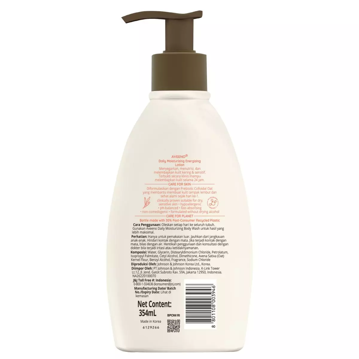 Aveeno® Daily Moisturizing Energizing Lotion 354ml - Losion Pelembap Badan 354ml