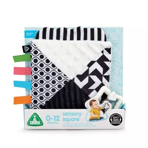 ELC Black & White Sensory Square Pram Toy - Mainan Sensorik Bayi