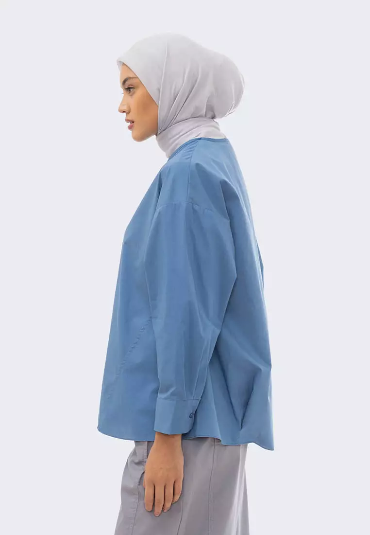 Ria Miranda Steel Blue Ginnie Top