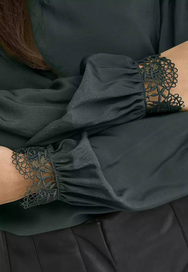 Camille Long Sleeve Lace V-Neck Top