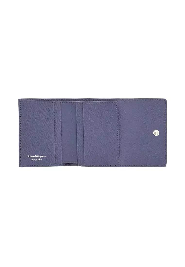 Buy Salvatore Ferragamo Calf Leather Trifold Wallet Graphite