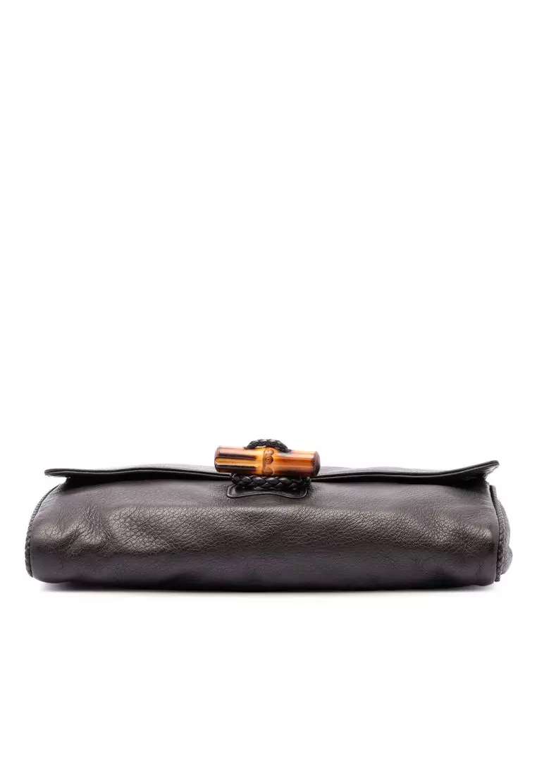 Pre-Loved Gucci Calfskin Bamboo Hip Clutch