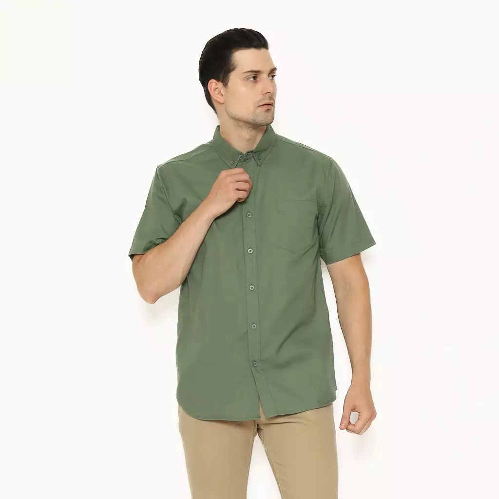 AMK Kemeja Pria Lengan Pendek SHS KAZUKI S/S Green